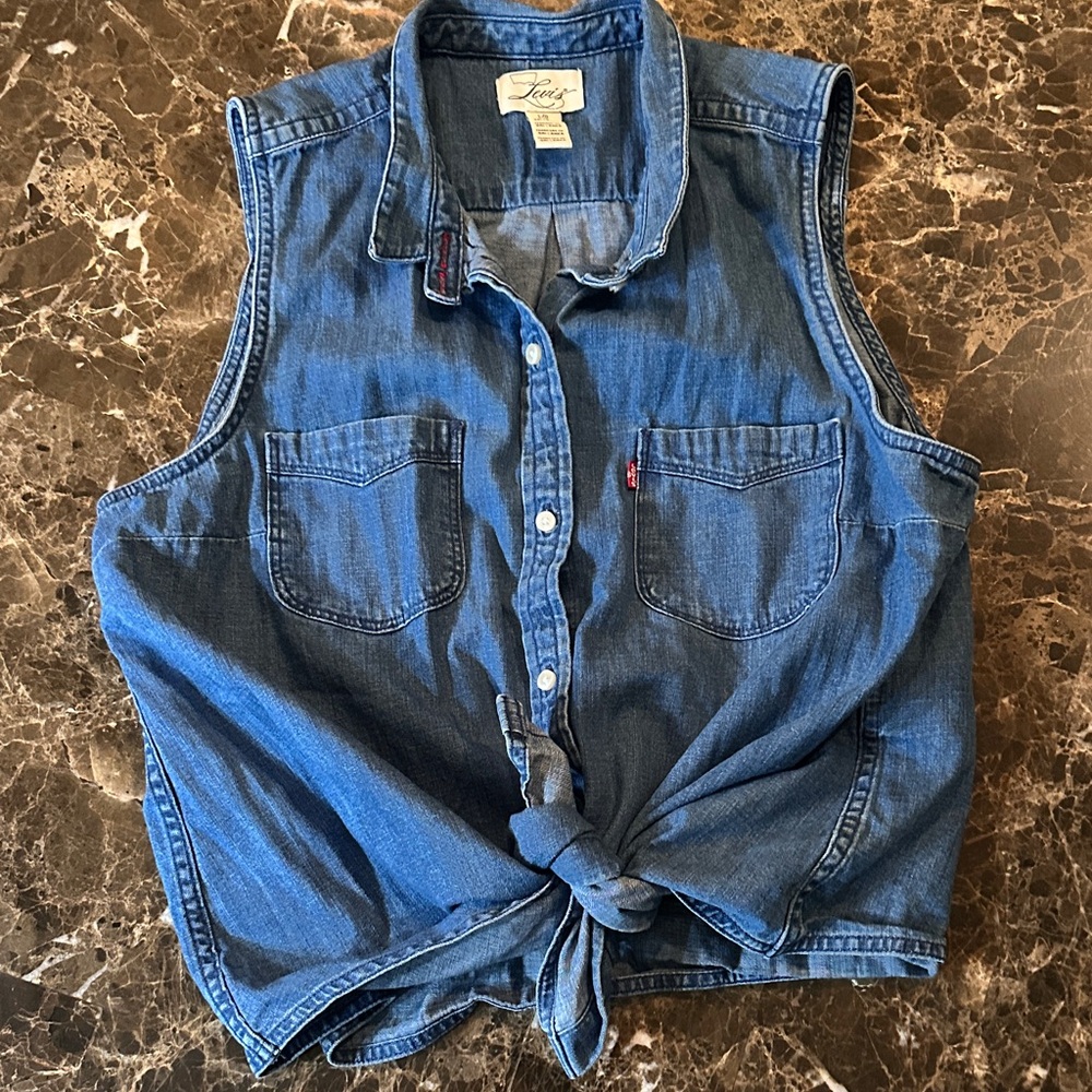 Levi's Blue Denim Tank Top